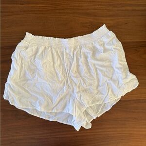 Aerie White Linen Beach Shorts